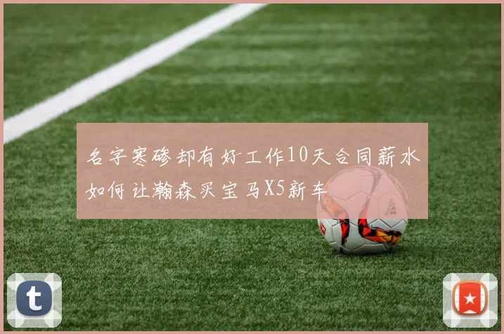 名字寒碜却有好工作10天合同薪水如何让瀚森买宝马X5新车